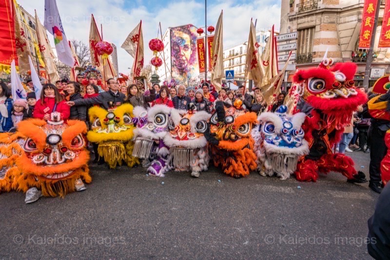 Chinese New Year;Kaleidos;Kaleidos images;La parole à l'image;Lions;Lion dance;Paris;Paris XIII