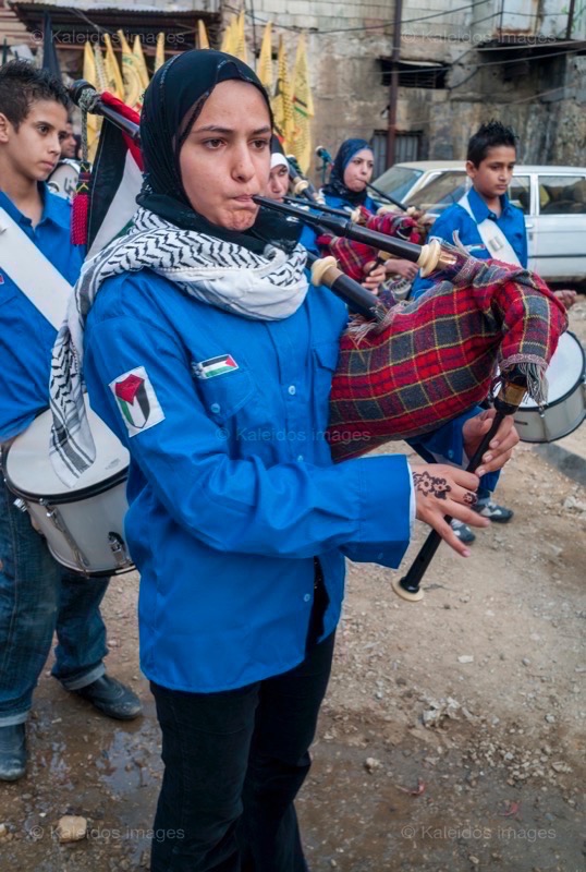 Bagpipes;La parole à l'image;Palestinans;Palestinian Refugees;Refugee camps;Refugees;Scouts;UNRWA