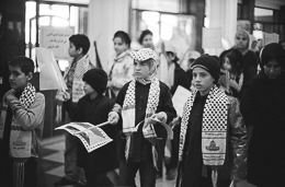 Boys;Children;Demonstrations;Kaleidos-images;Keffiyeh;Palestinian-Refugees;Palestinians;Shatila;Tarek-Charara