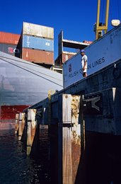 Comoros-Archipelago;-Containers;-Fenders;-France;-Indian-Ocean;-Kaleidos;-Kaleidos-images;-La-parole-à-limage;-Laurent-Abad;-Maritime-transport;-Mayotte;-Polish-Ocean-Lines;-Port;-Quay;-Ship;-Stories-Pictures