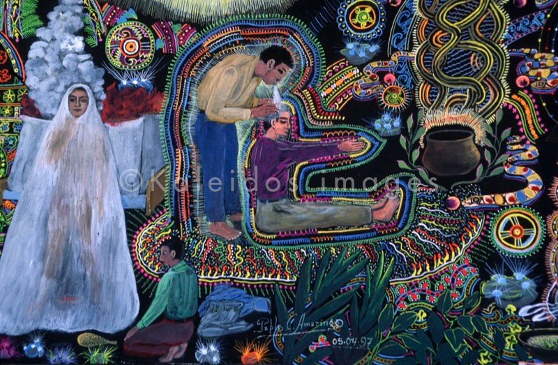 Ayahuasca,Hervé Merliac,Kaleidos images;La parole à l'image;Pablo César Amaringo;Paintings;Art