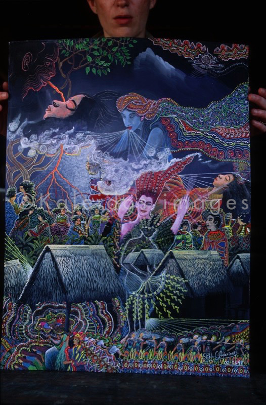 Ayahuasca,Hervé Merliac,Kaleidos images;La parole à l'image;Pablo César Amaringo;Paintings;Art