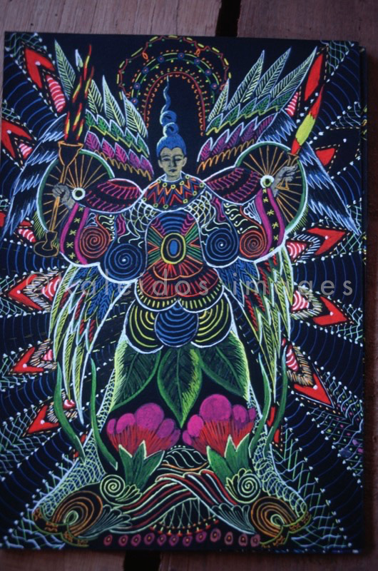 Ayahuasca,Hervé Merliac,Kaleidos images;La parole à l'image;Pablo César Amaringo;Paintings;Art