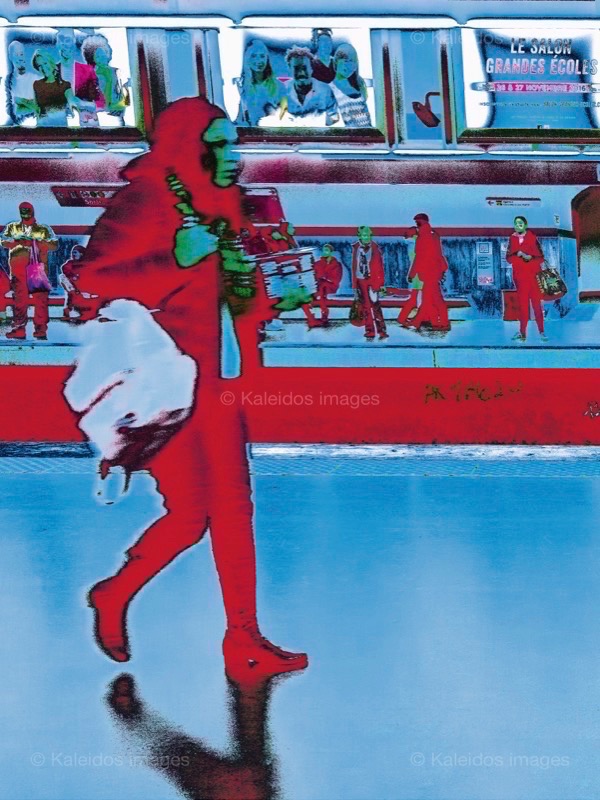 Illustration;Kaleidos images;La parole à l'image;Marie-Geneviève Burguière;Metro;Metropolitan;Paris;Public transportation;RATP;RER