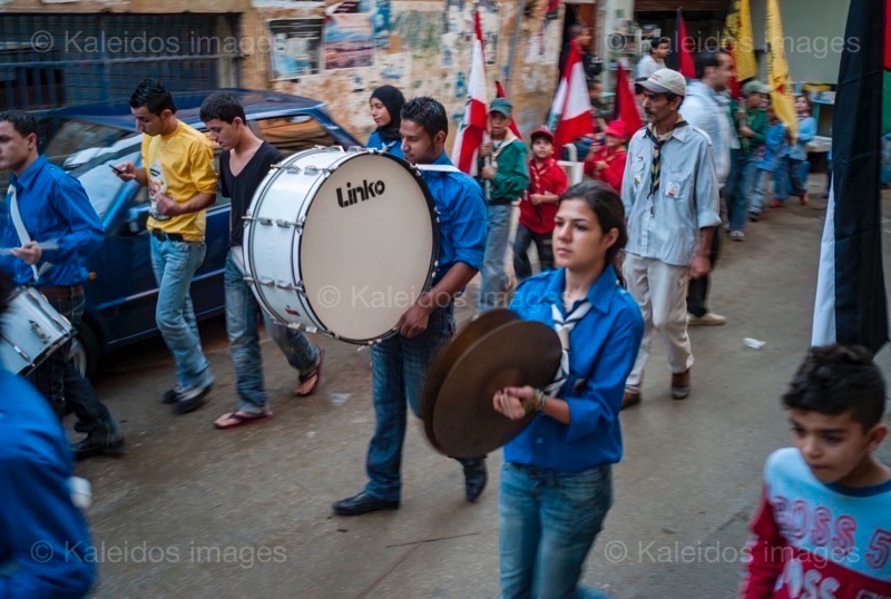 Bagpipes;Drums;La parole à l'image;Palestinans;Palestinian Refugees;Refugee camps;Refugees;Scouts;UNRWA