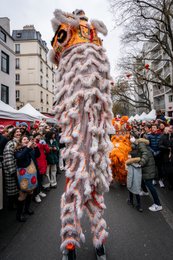 19e-arrondissement;-Année-du-Lapin;-Arbres;-Belleville;-Costumes-traditionnels;-Culture-chinoise;-Danse-des-lions;-Danse-du-lion;-Danseurs;-Défilé;-Fête-traditionnelle;-France;-Franges;-Kaleidos;-Kaleidos-images;-La-parole-à-limage;-Lapin-deau;-Lion-blanc;-Lion-orange;-Lions;-Mauvais-esprits;-Nouvel-an-chinois;-Nouvel-an-lunaire;-Paris;-Porte-bonheur;-Rue-de-Belleville;-Smartphones;-Spectateurs;-Stories-Pictures;-Tarek-Charara;-Tentes